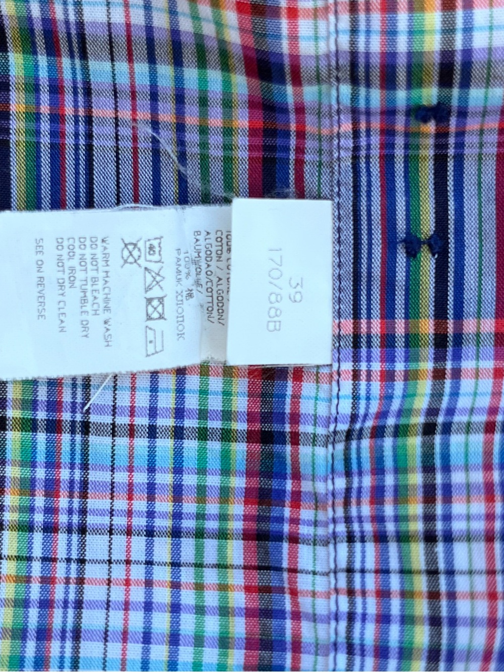 Vintage Paul & Shark Yachting Plaid  Shirt Short Sleeve 15.5 neck cotton Italy - Picture 8 of 9